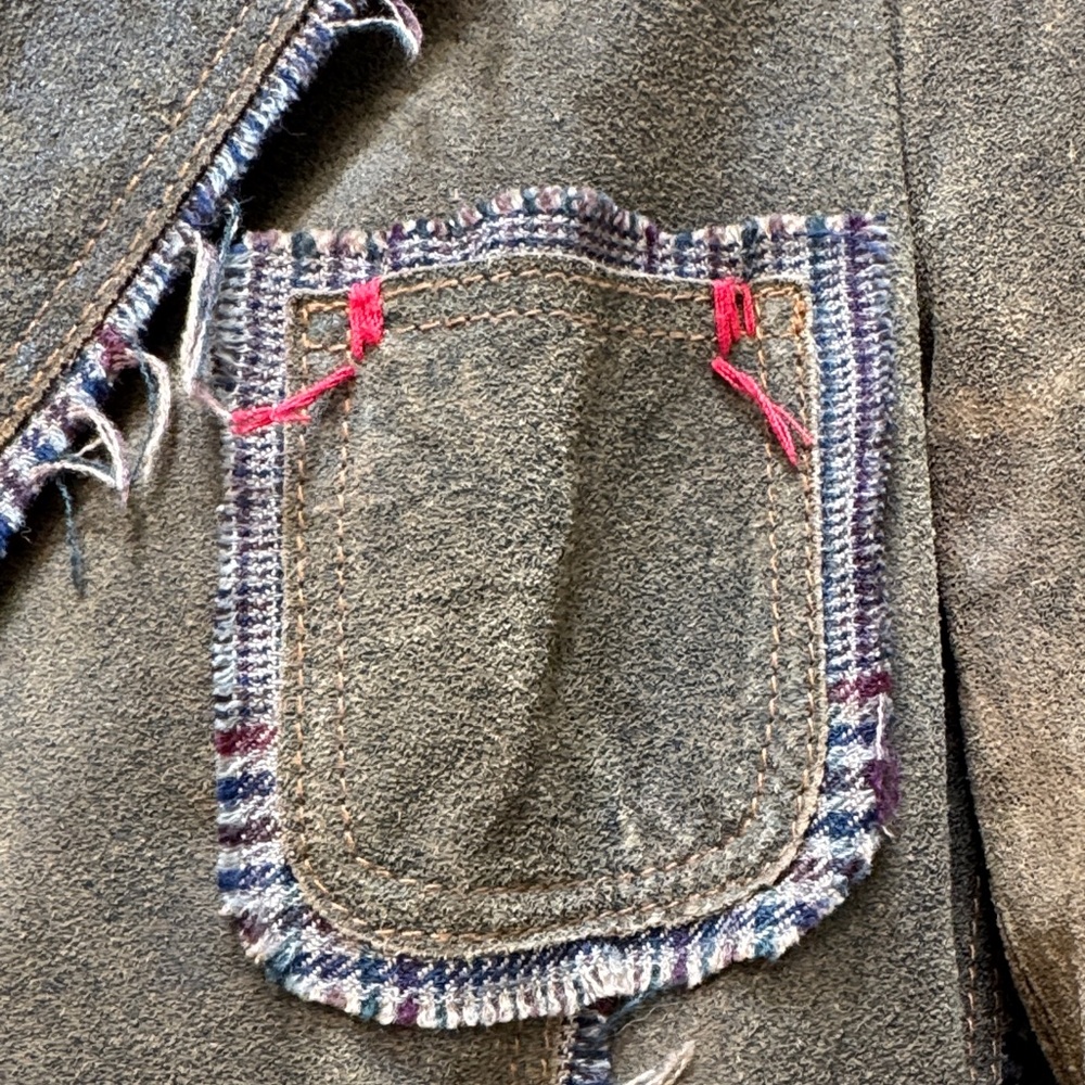 Vintage Brown Patchwork Leather Blazer - image 4